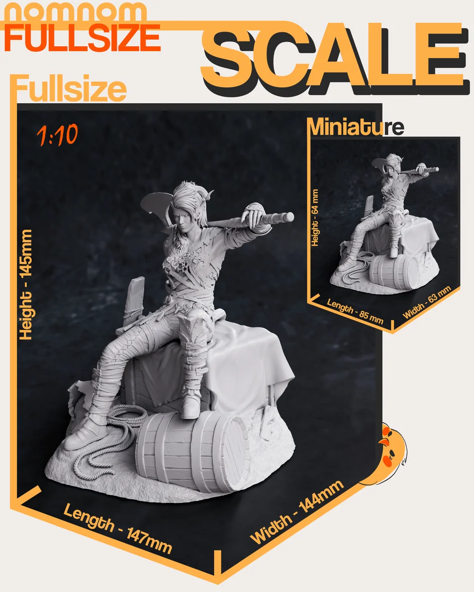 Karlach | Fan Art | 3D Printed Resin Model Garage Kit | *Un-Painted* | Nomnom 4
