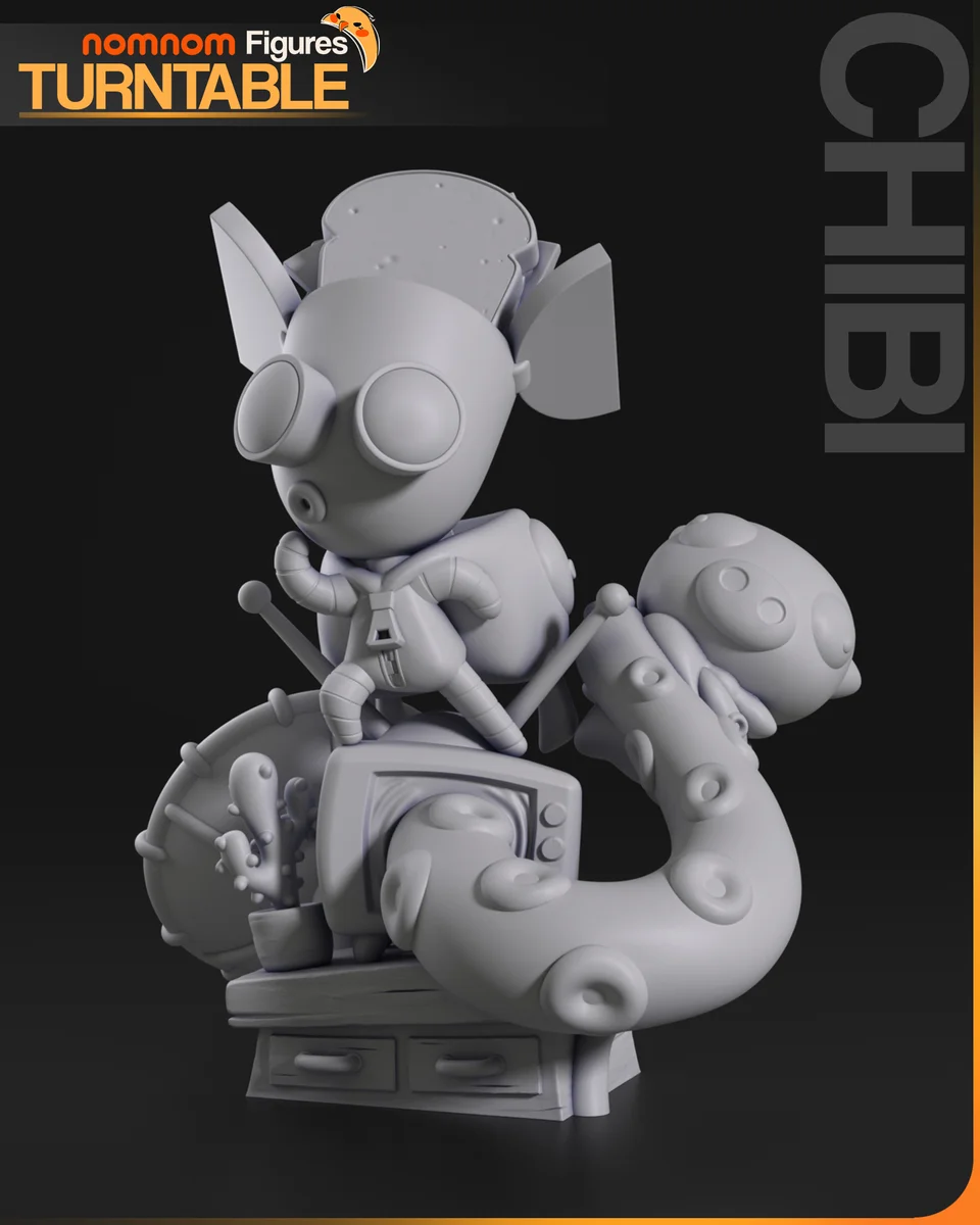 Chibi Gir | Fan Art | 3D Printed Resin Model Garage Kit | *Un-Painted* | Nomnom 4