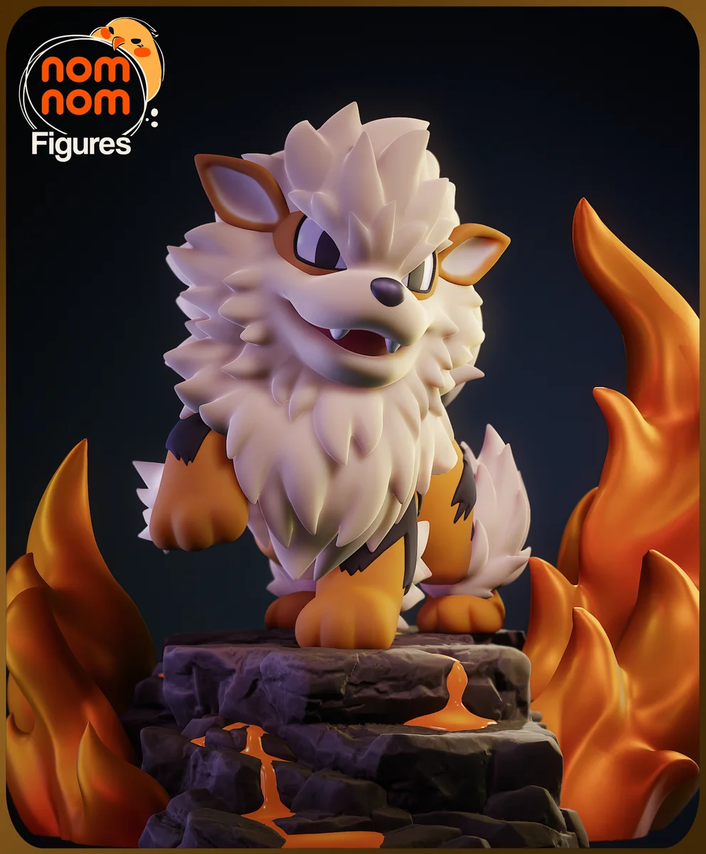 Chibi Arcanine | Fan Art | 3D Printed Resin Model Garage Kit | *Un-Painted* | Nomnom 3