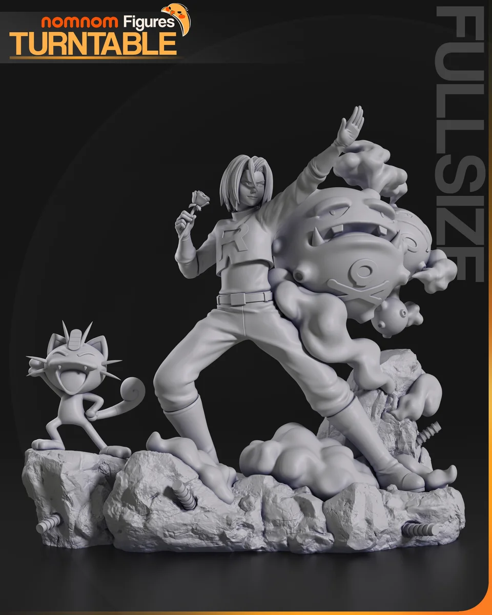 Team Rocket - James | Fan Art | 3D Printed Resin Model Garage Kit | *Un-Painted* | Nomnom 3