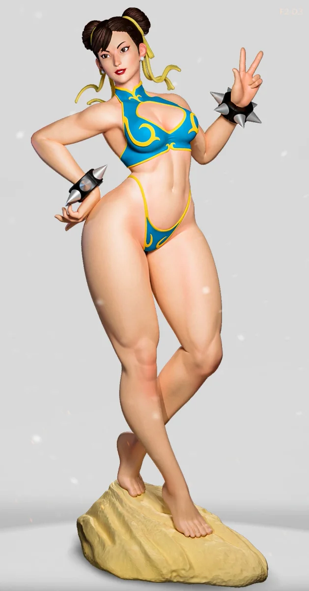 Chun-Li (Pose 3) | Fan Art | 3D Printed Resin Model Garage Kit | *Un-Painted* | ES Monster