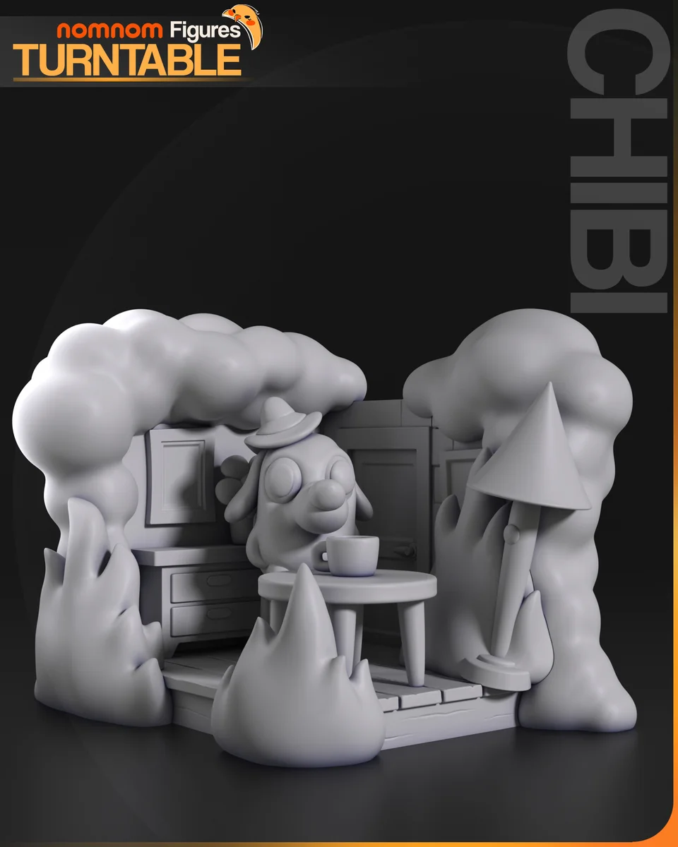 Chibi This is Fine Meme | Fan Art | 3D Printed Resin Model Garage Kit | *Un-Painted* | Nomnom 4