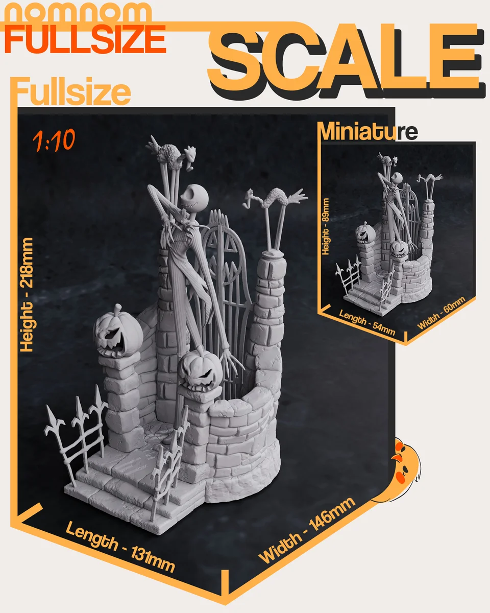Jack Skellington | Fan Art | 3D Printed Resin Model Garage Kit | *Un-Painted* | Nomnom 4