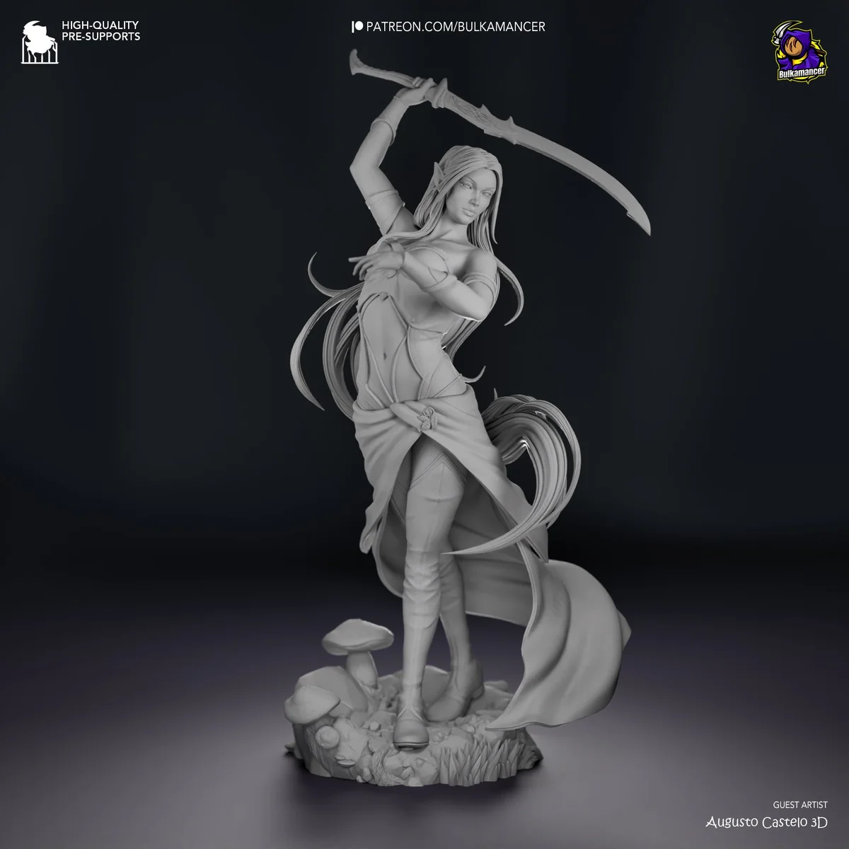 Drow Goddess | Fan Art | 3D Printed Resin Model Garage Kit | *Un-Painted* | Bulkamancer 5