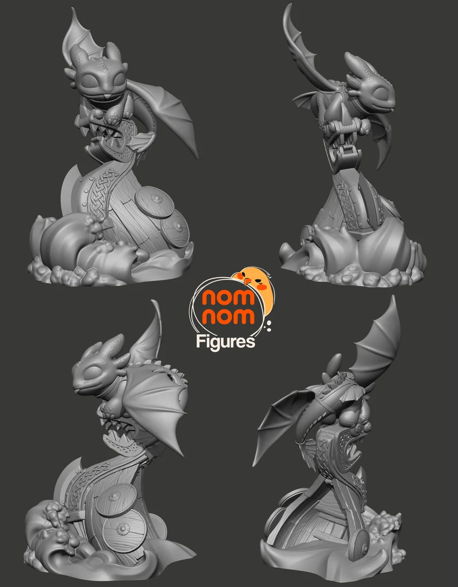 Chibi Toothless | Fan Art | 3D Printed Resin Model Garage Kit | *Un-Painted* | Nomnom 8