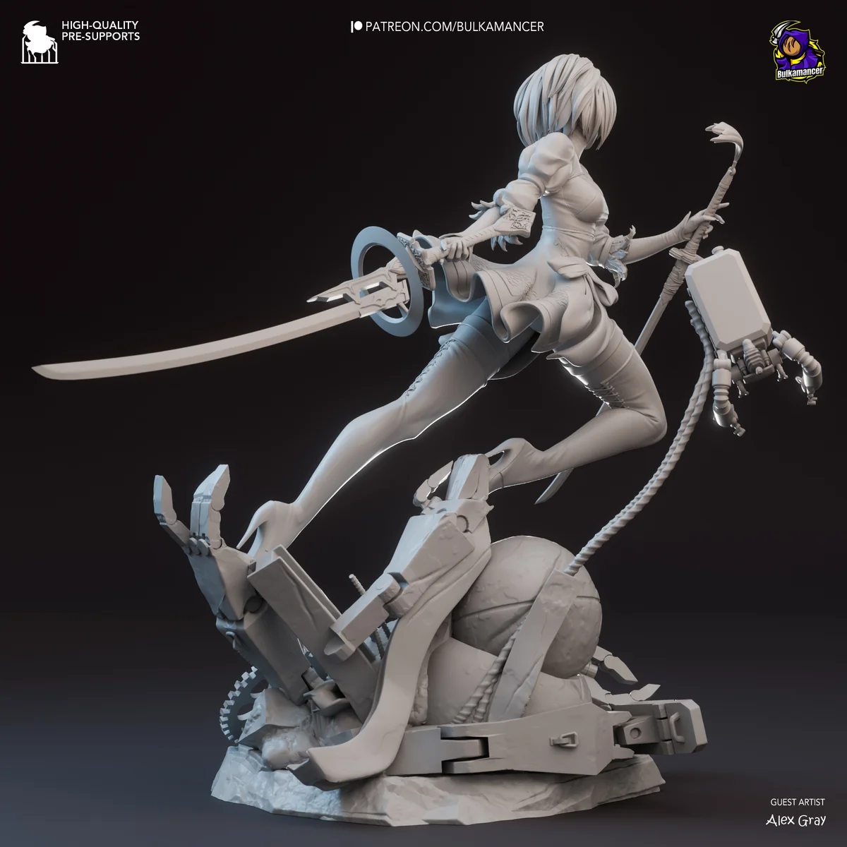 2B | Fan Art | 3D Printed Resin Model Garage Kit | *Un-Painted* | Bulkamancer 11