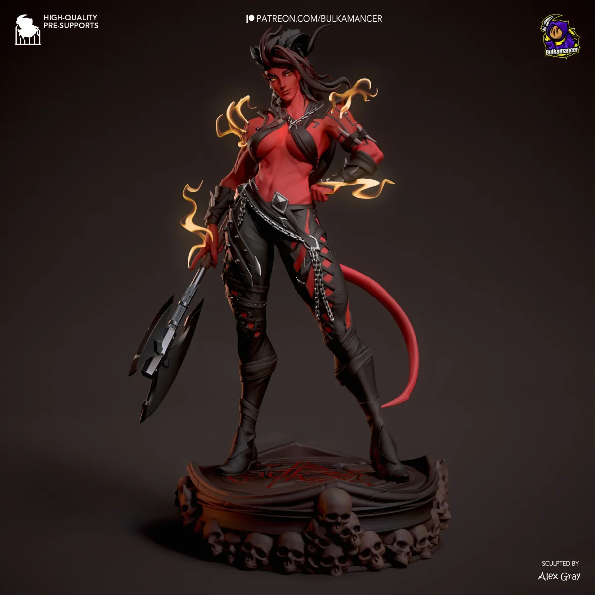 Karlach - Stylized | Fan Art | 3D Printed Resin Model Garage Kit | *Un-Painted* | Bulkamancer 5