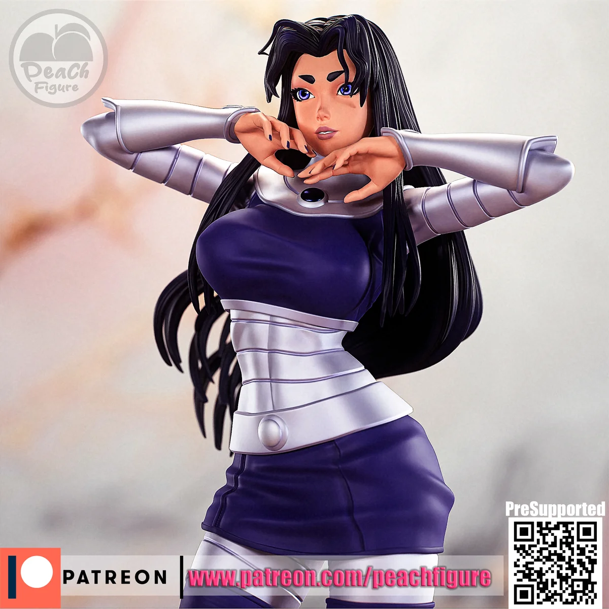 Blackfire | Fan Art | 3D Printed Resin Model Garage Kit | *Un-Painted* | Peach Figure