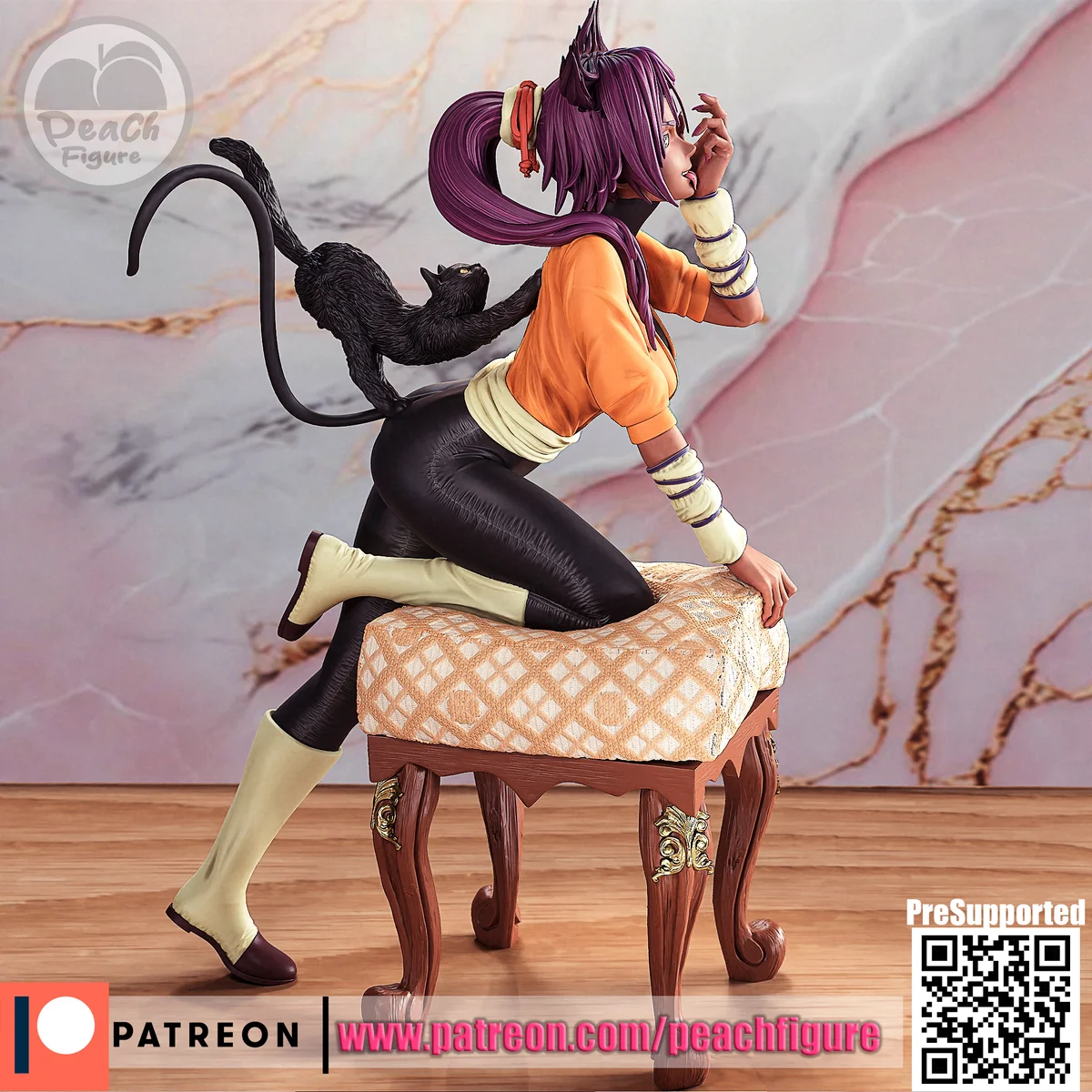 Yoruichi | Fan Art | 3D Printed Resin Model Garage Kit | *Un-Painted* | Peach Figure 4