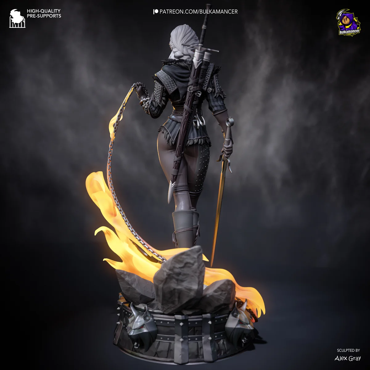 Ciri (Stylized) | Fan Art | 3D Printed Resin Model Garage Kit | *Un-Painted* | Bulkamancer 3