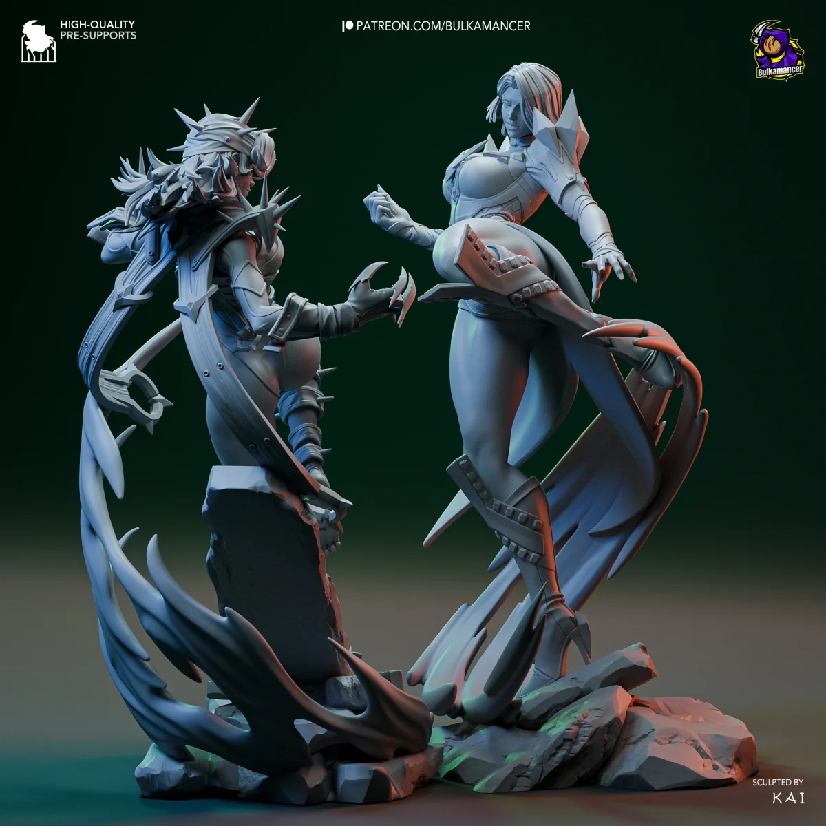 Emma Frost vs Malice | Fan Art | 3D Printed Resin Model Garage Kit | *Un-Painted* | Bulkamancer 4