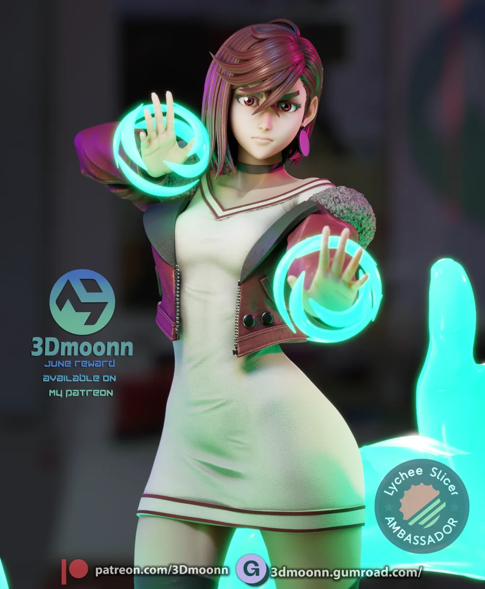 Momo | Fan Art | 3D Printed Resin Model Garage Kit | *Un-Painted* | 3DMoonn 6