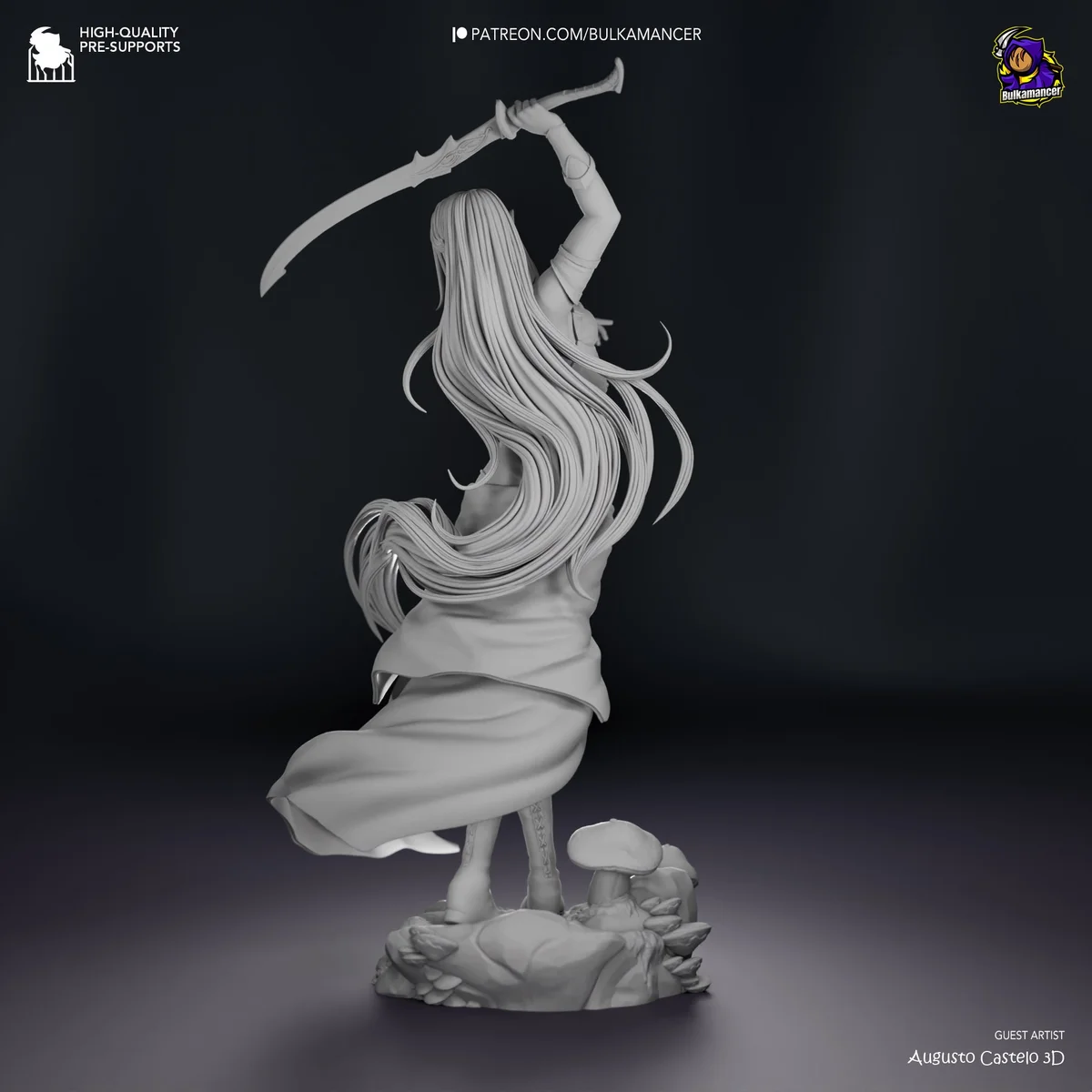 Drow Goddess | Fan Art | 3D Printed Resin Model Garage Kit | *Un-Painted* | Bulkamancer 7