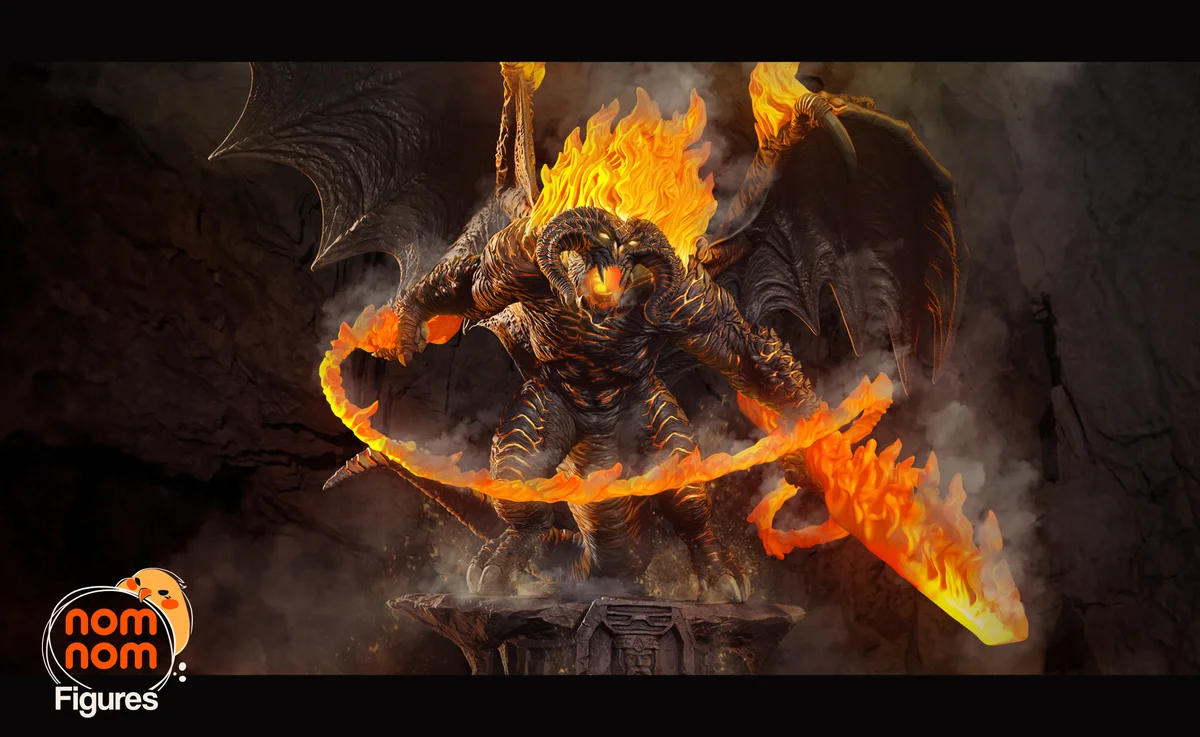 Balrog | Fan Art | 3D Printed Resin Model Garage Kit | *Un-Painted* | Nomnom