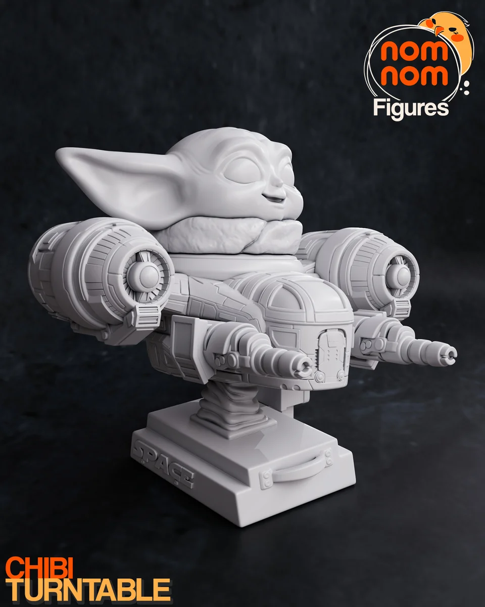 Chibi Grogu | Fan Art | 3D Printed Resin Model Garage Kit | *Un-Painted* | Nomnom 7