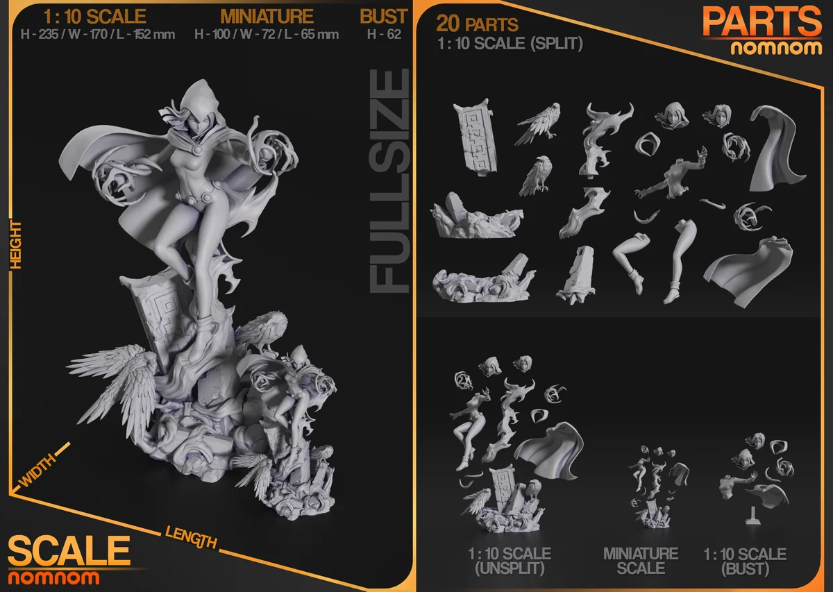 Raven | Fan Art | 3D Printed Resin Model Garage Kit | *Un-Painted* | Nomnom 3