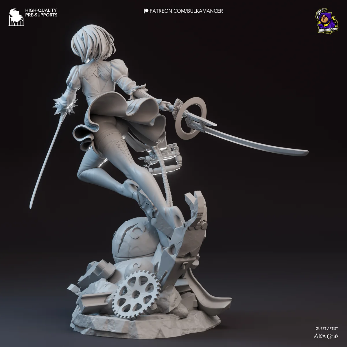 2B | Fan Art | 3D Printed Resin Model Garage Kit | *Un-Painted* | Bulkamancer 10