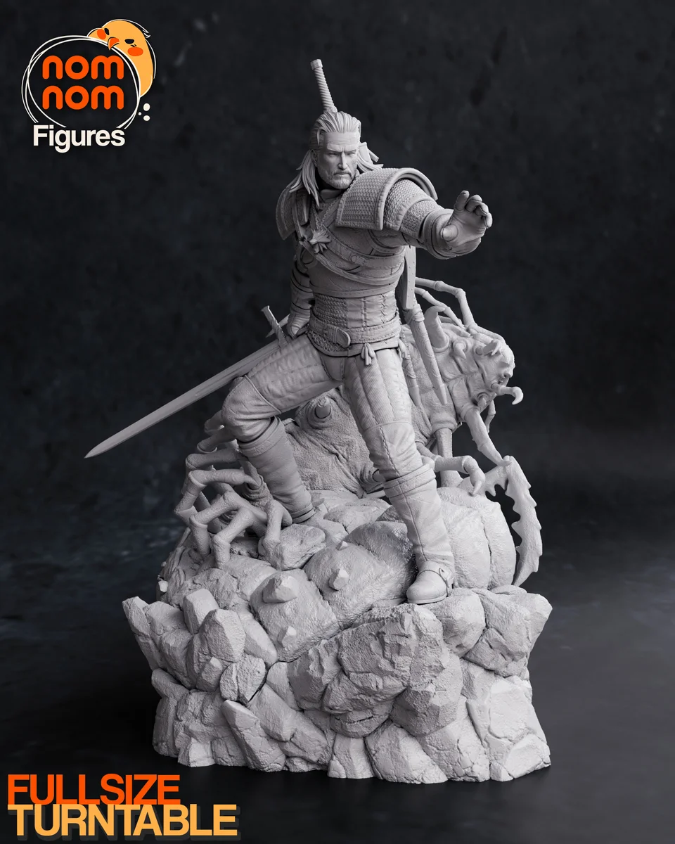 Geralt | Fan Art | 3D Printed Resin Model Garage Kit | *Un-Painted* | Nomnom 6