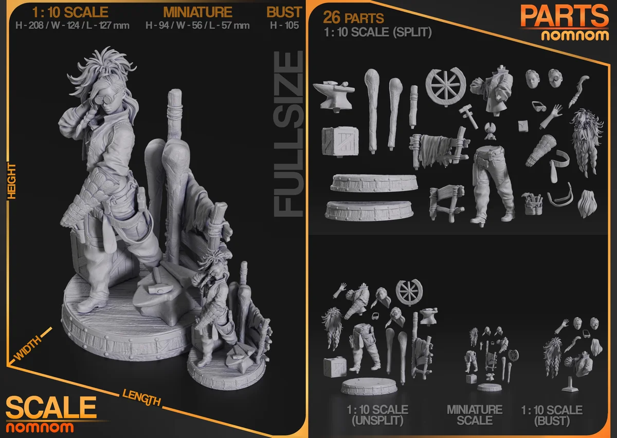 Gemma | Fan Art | 3D Printed Resin Model Garage Kit | *Un-Painted* | Nomnom 3