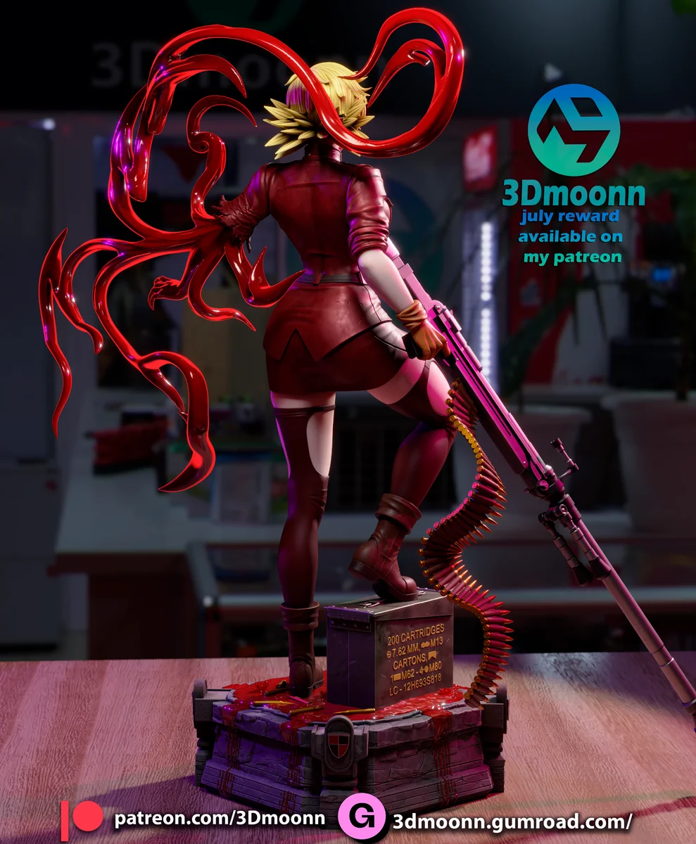 Seras Victoria | Fan Art | 3D Printed Resin Model Garage Kit | *Un-Painted* | 3DMoonn 3