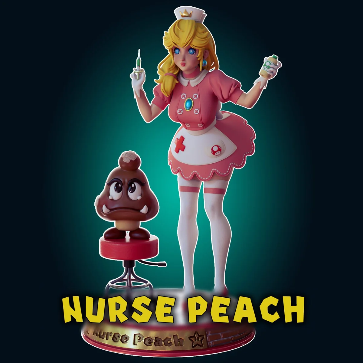 Peachy Nurse | Fan Art | 3D Printed Resin Model Garage Kit | *Un-Painted* | Officer Rhu
