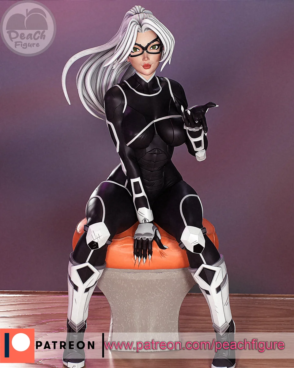 Black Cat | Fan Art | 3D Printed Resin Model Garage Kit | *Un-Painted* | Peach Figure 4