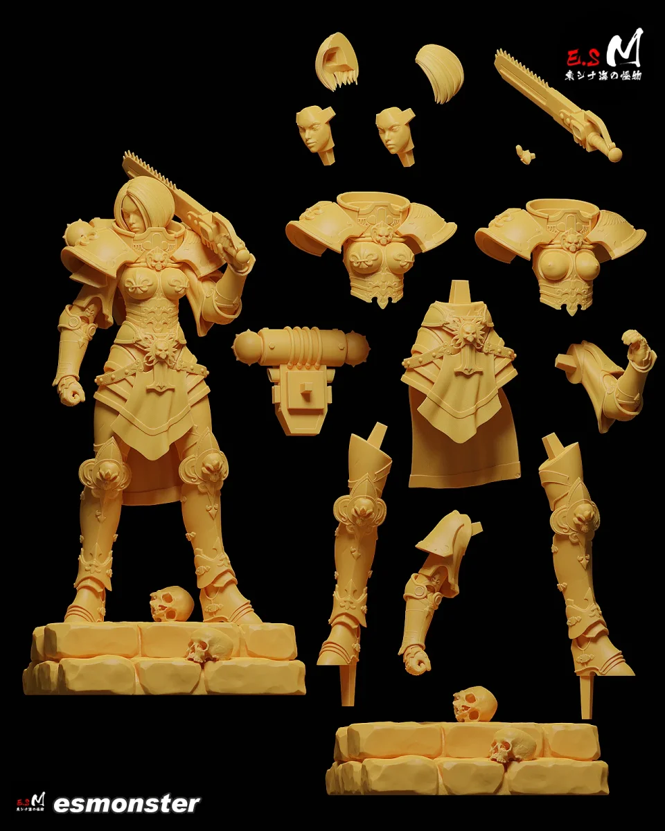 Battle Sister | Fan Art | 3D Printed Resin Model Garage Kit | *Un-Painted* | ES Monster 8
