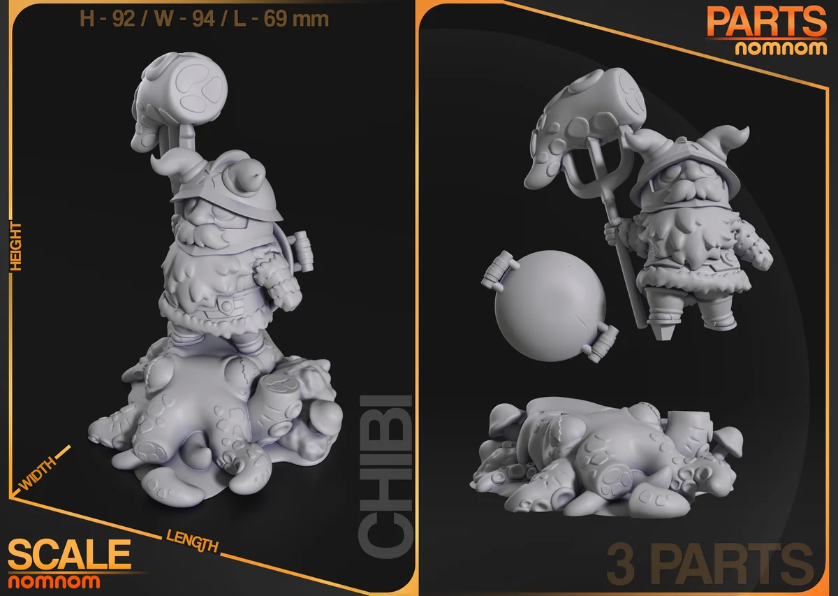 Chibi Senshi | Fan Art | 3D Printed Resin Model Garage Kit | *Un-Painted* | Nomnom 3