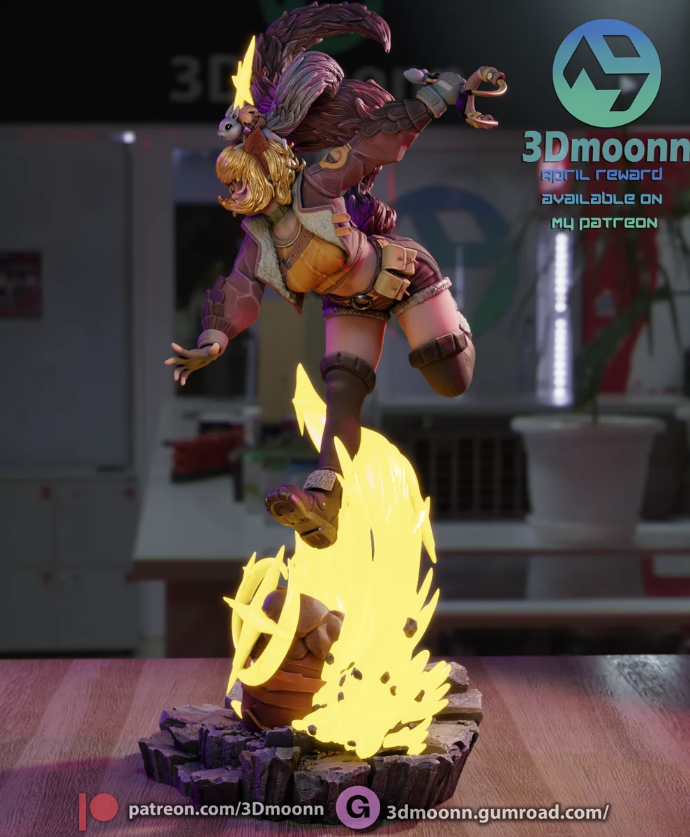Squirrel Girl | Fan Art | 3D Printed Resin Model Garage Kit | *Un-Painted* | 3DMoonn 5