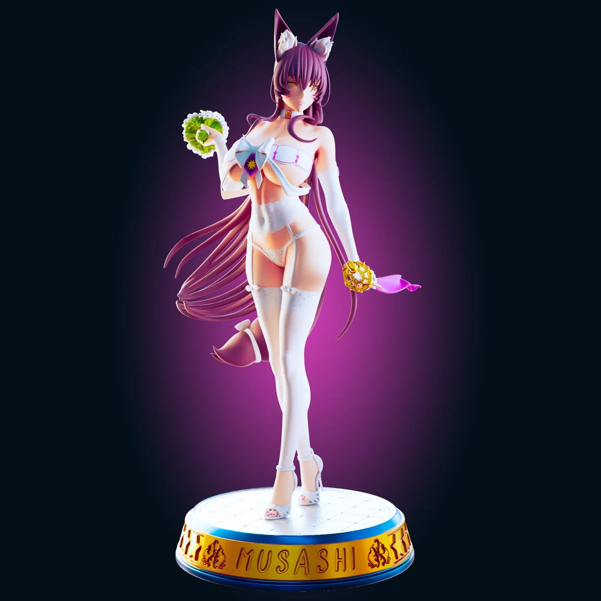 Cat Bride | Fan Art | 3D Printed Resin Model Garage Kit | *Un-Painted* | Officer Rhu 6