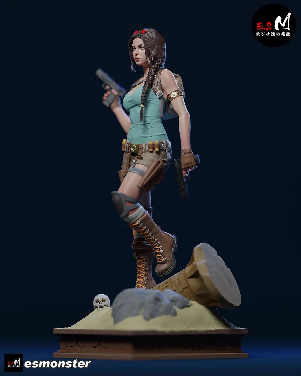 Lara Treasure Hunter | Fan Art | 3D Printed Resin Model Garage Kit | *Un-Painted* | ES Monster 6