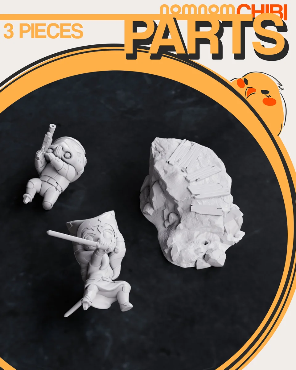 Chibi Ahsoka Tano | Fan Art | 3D Printed Resin Model Garage Kit | *Un-Painted* | Nomnom 3