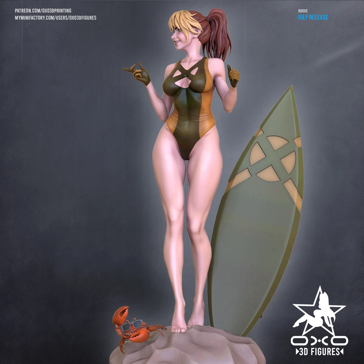 Rogue | Fan Art | 3D Printed Resin Model Garage Kit | *Un-Painted* | OXO3D 3