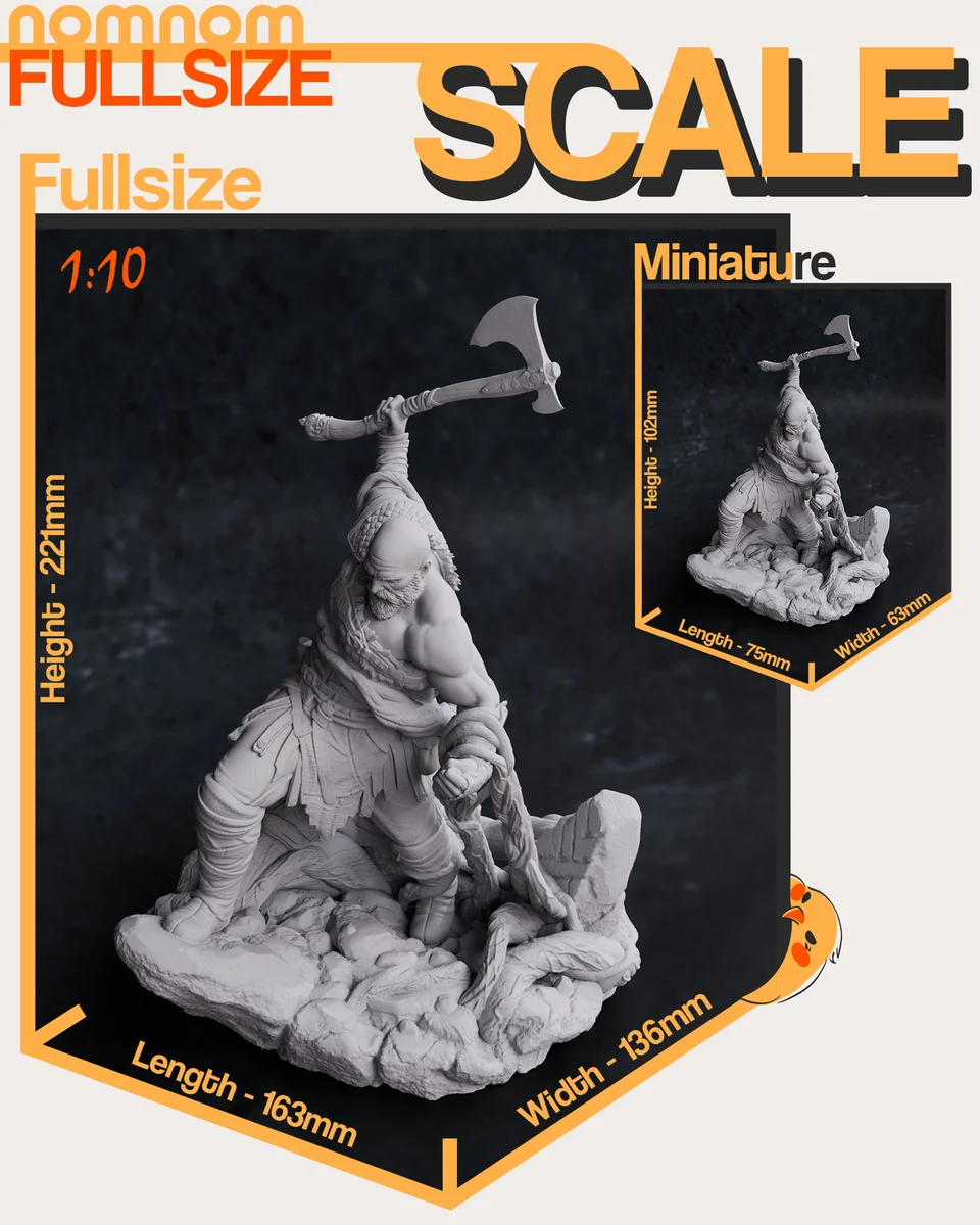 Kratos | Fan Art | 3D Printed Resin Model Garage Kit | *Un-Painted* | Nomnom 4