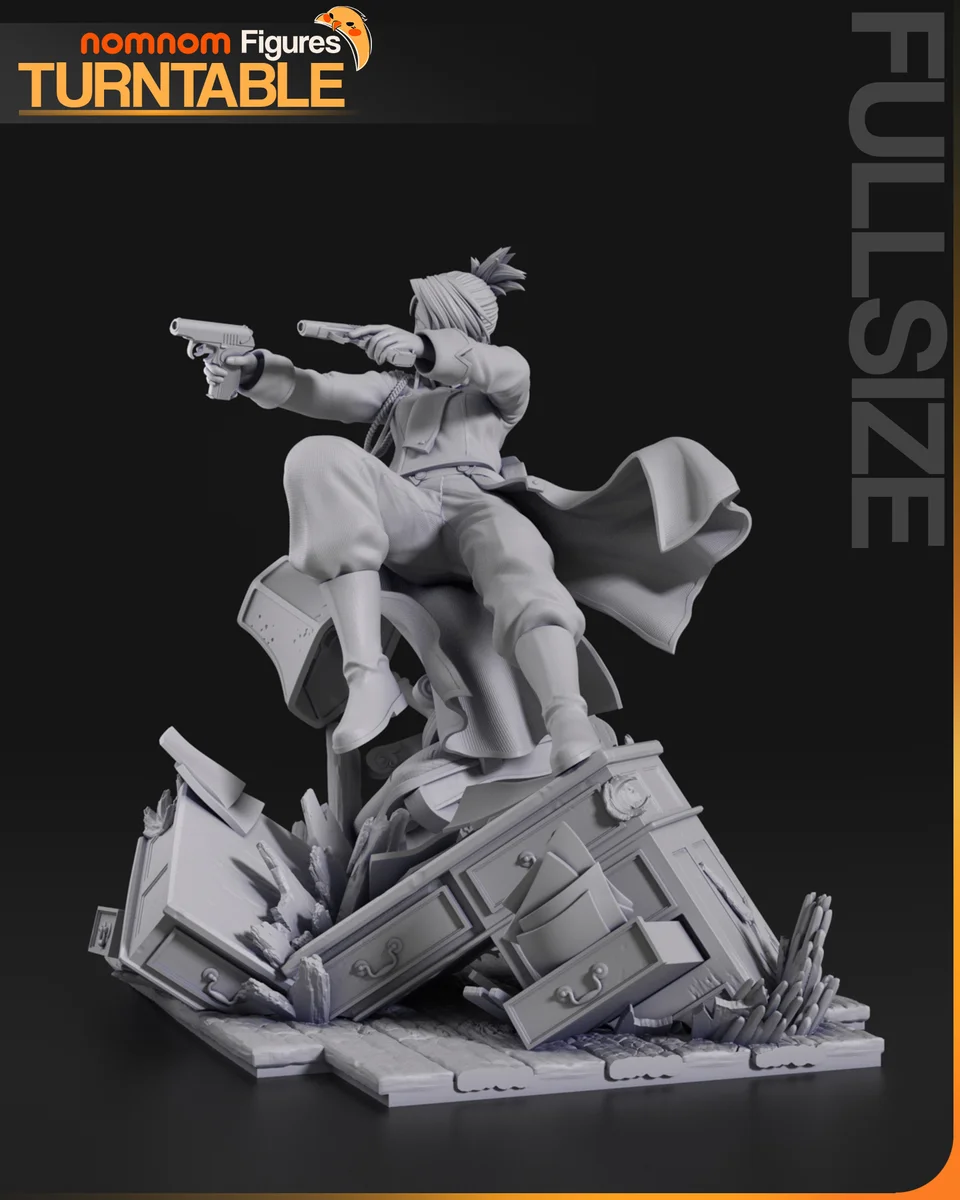 Riza Hawkeye | Fan Art | 3D Printed Resin Model Garage Kit | *Un-Painted* | Nomnom 10
