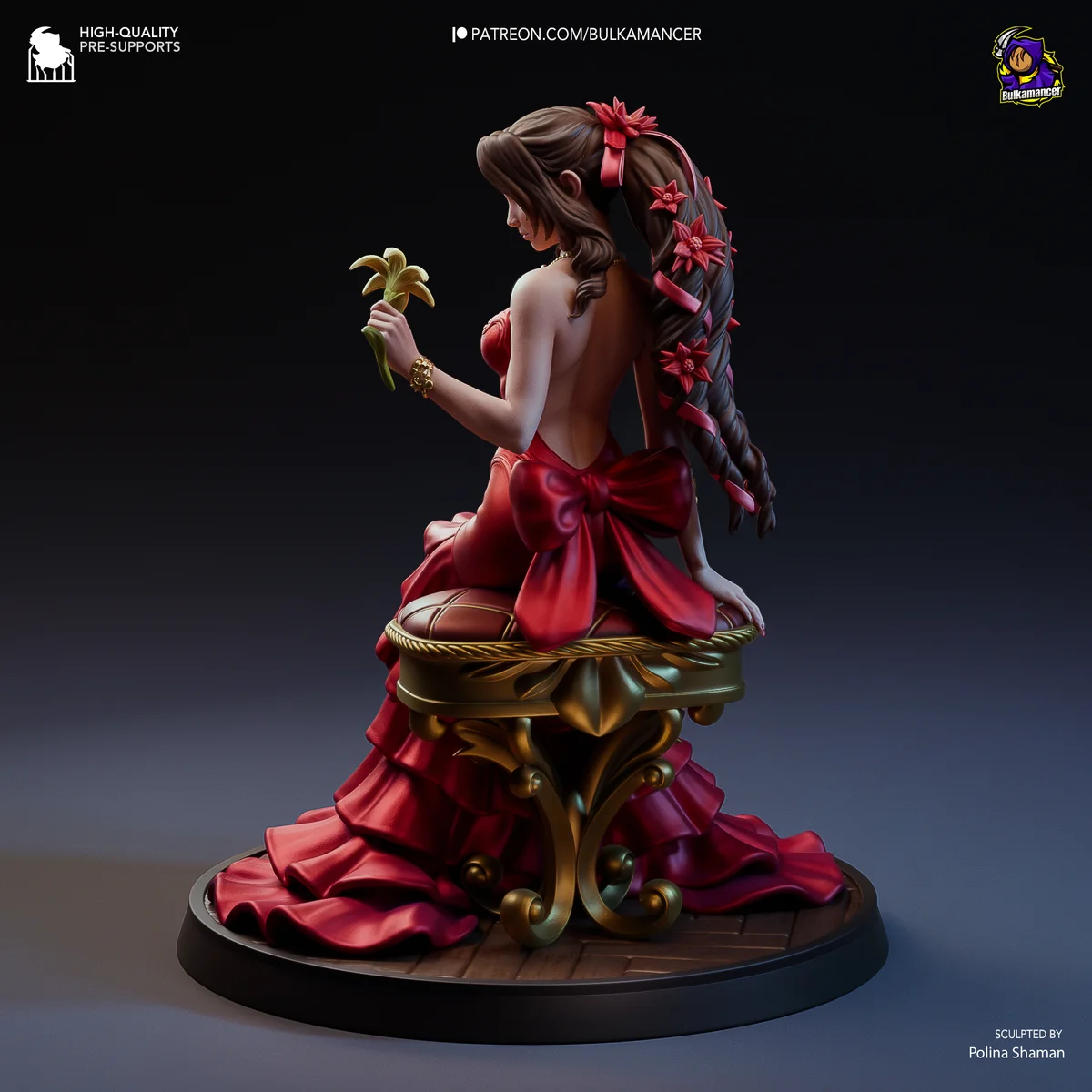 Aerith | Fan Art | 3D Printed Resin Model Garage Kit | *Un-Painted* | Bulkamancer 5