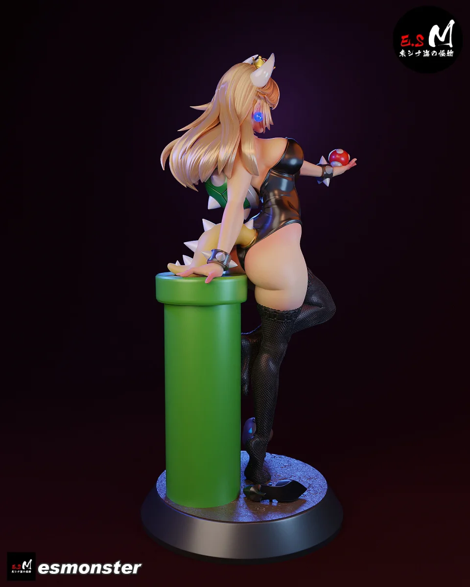 Bowsette v2 | Fan Art | 3D Printed Resin Model Garage Kit | *Un-Painted* | ES Monster 4