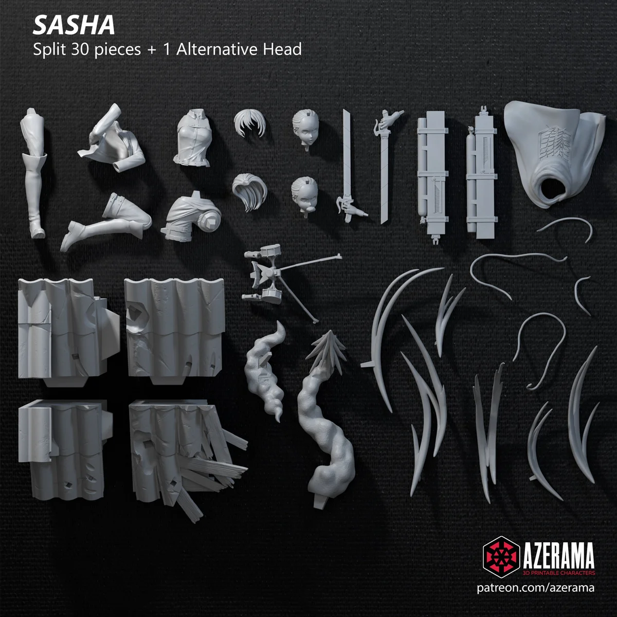 Sasha | Fan Art | 3D Printed Resin Model Garage Kit | *Un-Painted* | Azerama 4