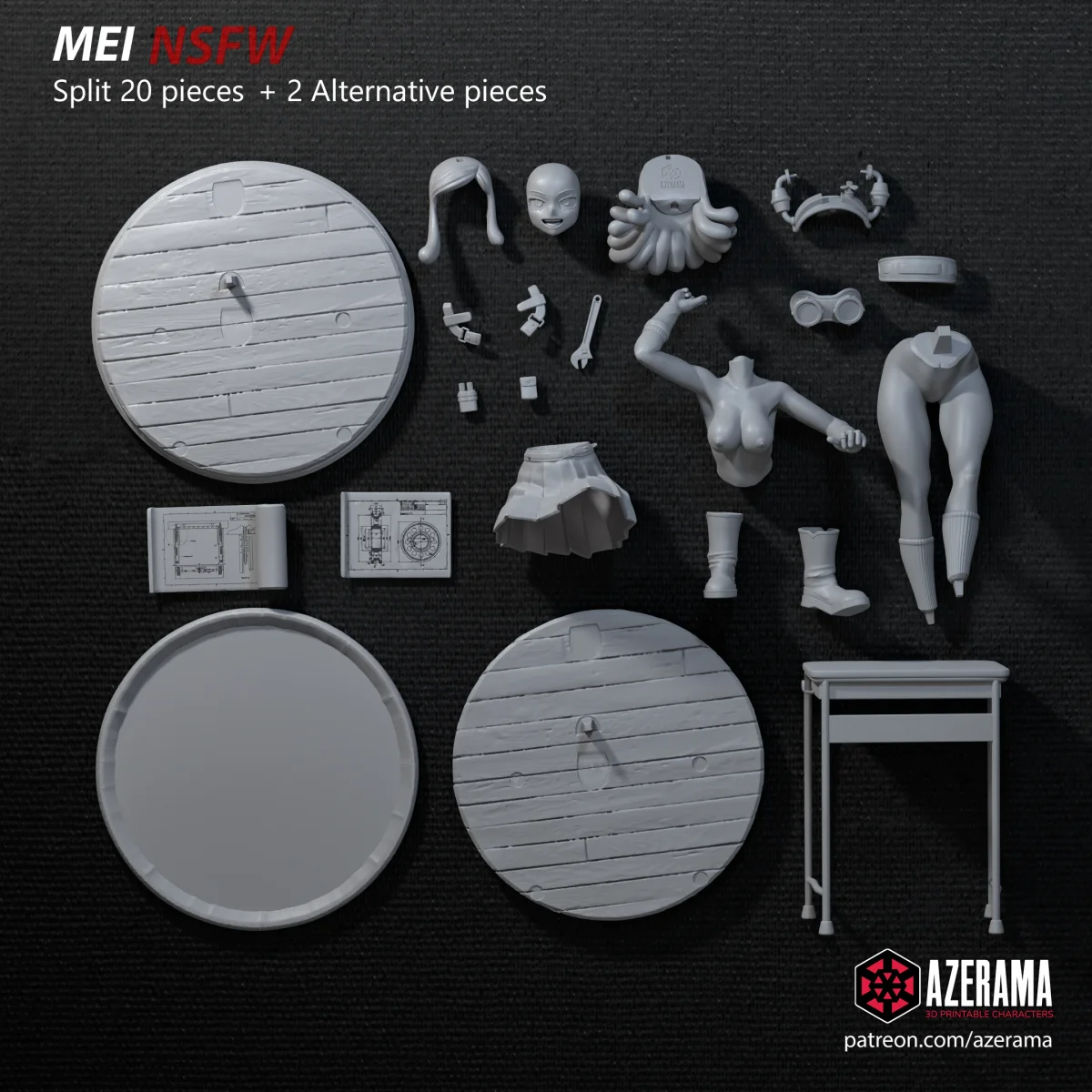 Mei Hatsume | Fan Art | 3D Printed Resin Model Garage Kit | *Un-Painted* | Azerama 9