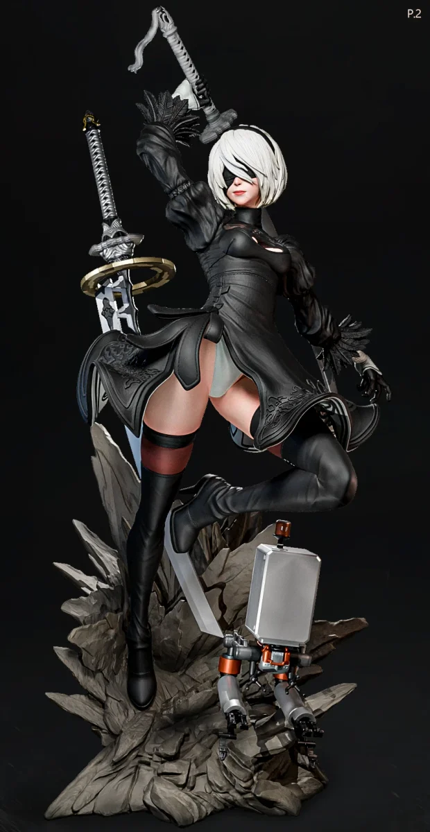2B (3 Poses) | Fan Art | 3D Printed Resin Model Garage Kit | *Un-Painted* | ES Monster 7