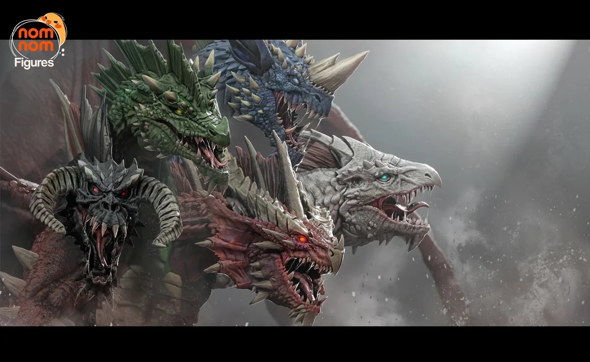 Tiamat | Fan Art | 3D Printed Resin Model Garage Kit | *Un-Painted* | Nomnom