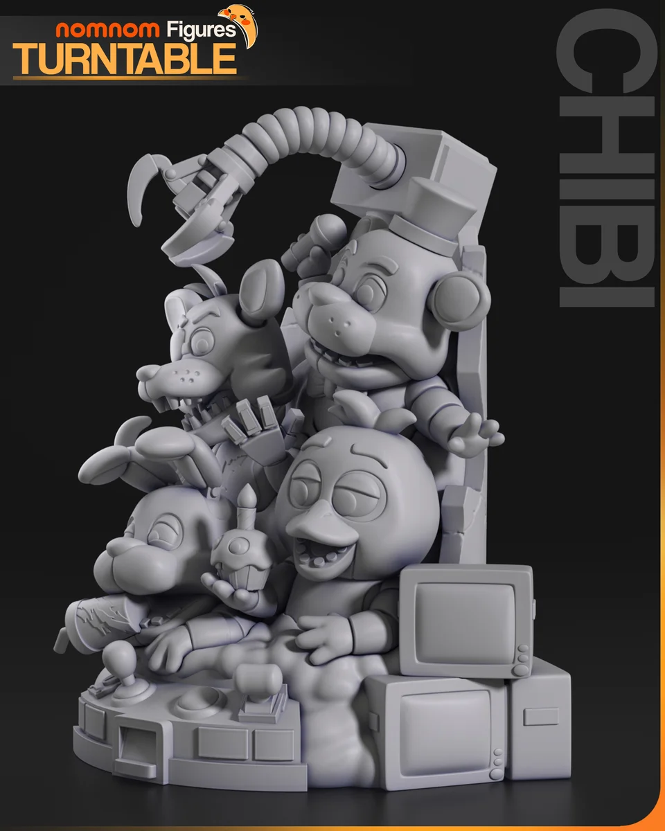 Chibi FNAF | Fan Art | 3D Printed Resin Model Garage Kit | *Un-Painted* | Nomnom 5