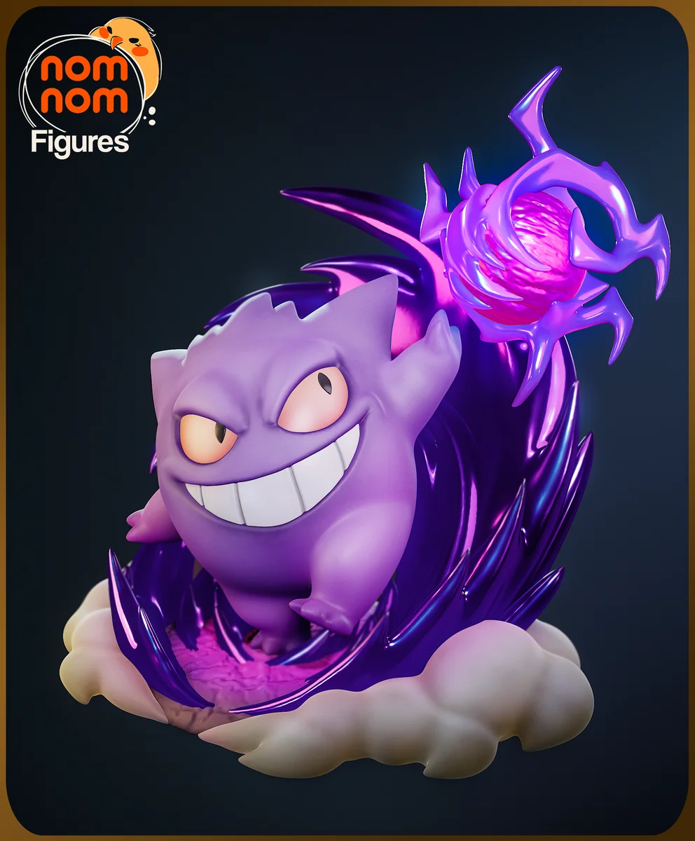 Chibi Gengar | Fan Art | 3D Printed Resin Model Garage Kit | *Un-Painted* | Nomnom 3