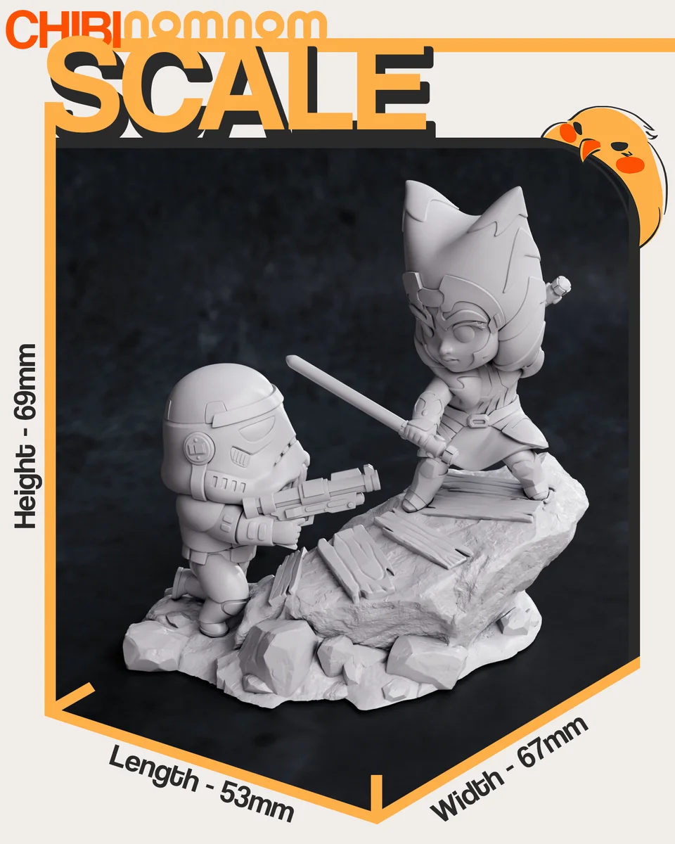 Chibi Ahsoka Tano | Fan Art | 3D Printed Resin Model Garage Kit | *Un-Painted* | Nomnom 4