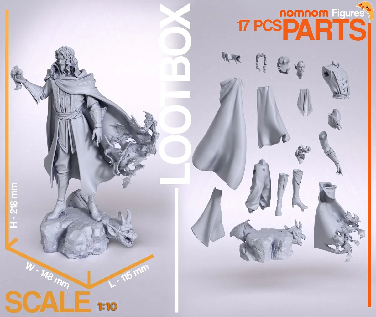 Dracula | Fan Art | 3D Printed Resin Model Garage Kit | *Un-Painted* | Nomnom 3