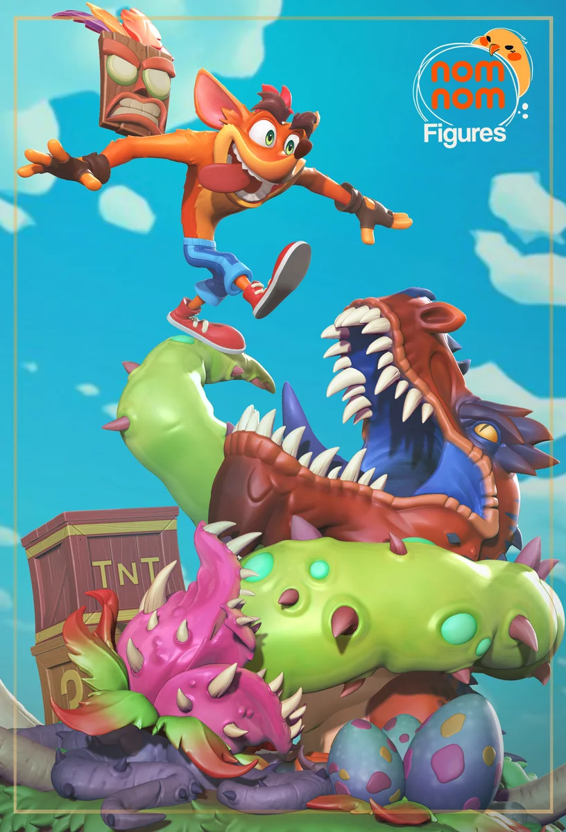 Crash | Fan Art | 3D Printed Resin Model Garage Kit | *Un-Painted* | Nomnom