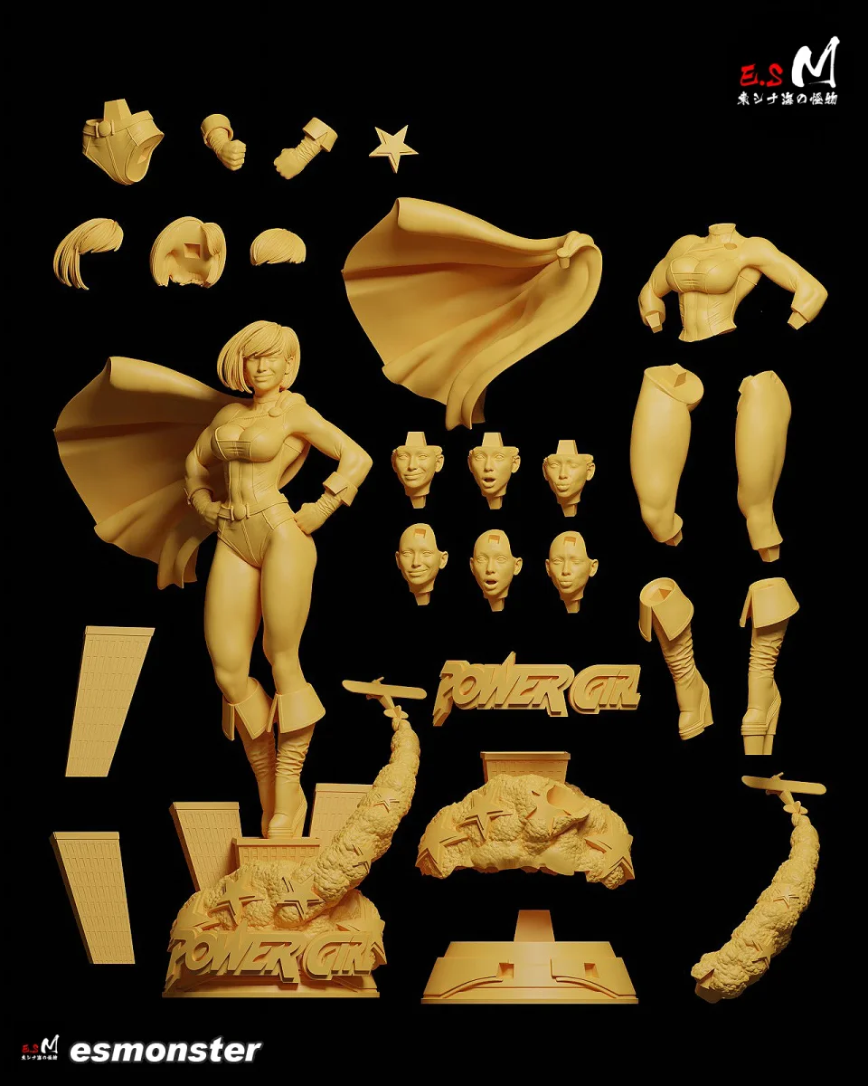 Power Girl | Fan Art | 3D Printed Resin Model Garage Kit | *Un-Painted* | ES Monster 6