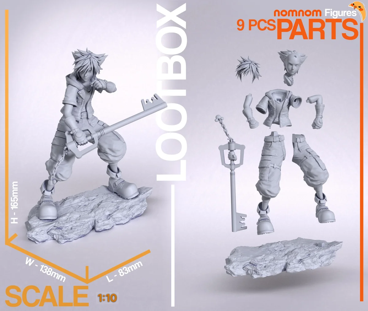 Sora | Fan Art | 3D Printed Resin Model Garage Kit | *Un-Painted* | Nomnom 3