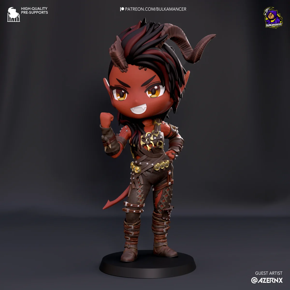 Chibi Karlach | Fan Art | 3D Printed Resin Model Garage Kit | *Un-Painted* | Bulkamancer 3