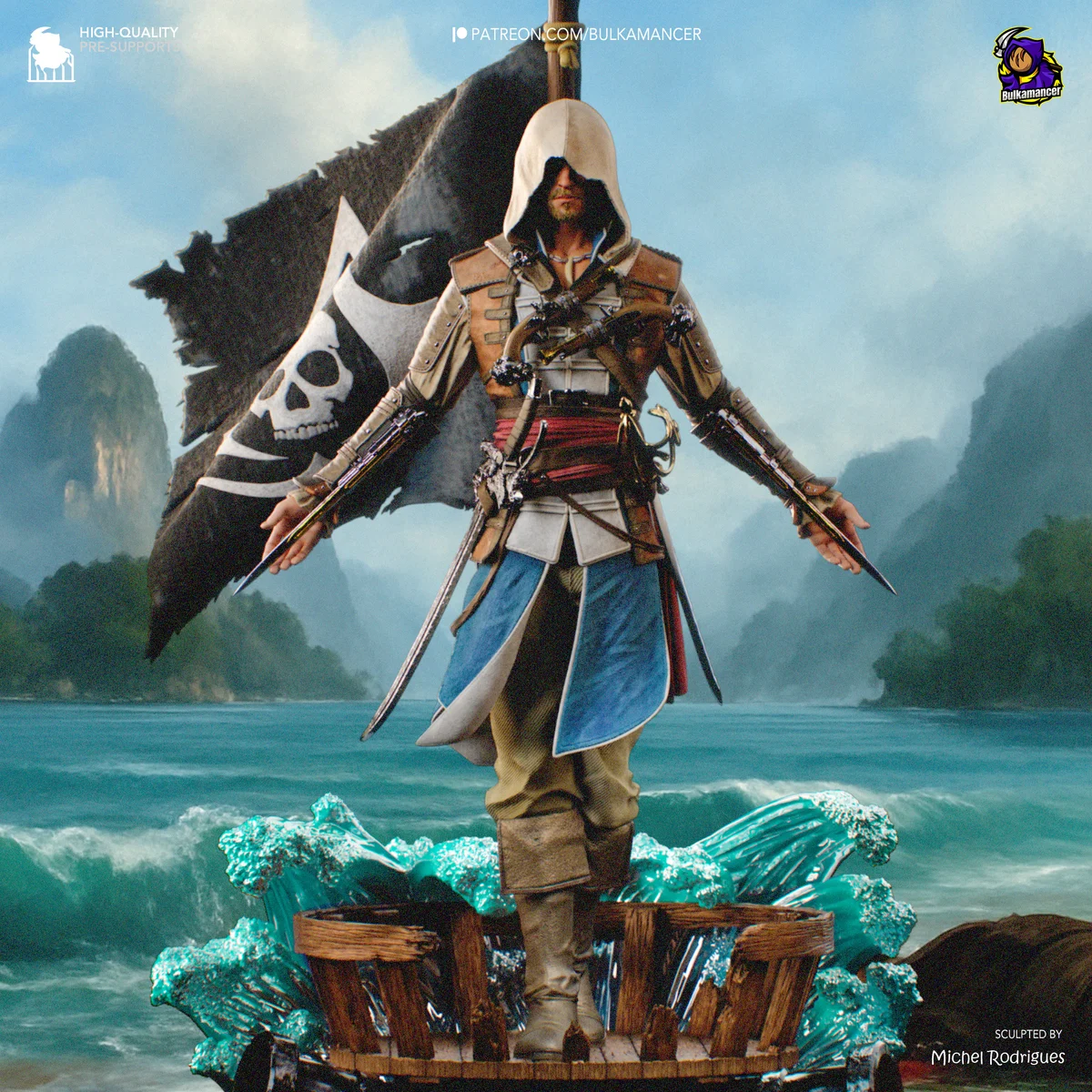 Edward Kenway | Fan Art | 3D Printed Resin Model Garage Kit | *Un-Painted* | Bulkamancer